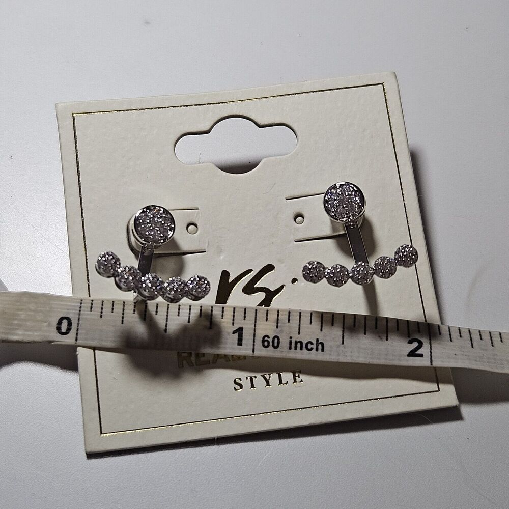 Real Simple Style Convertible Earrings With Rhinestones - Picture 5 of 10